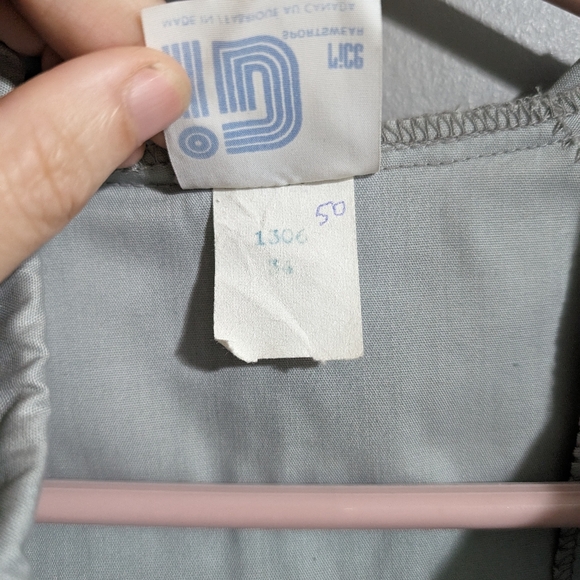 NWOT ID Vintage pullover windbreaker mens size 34 grey with front pocket - Picture 8 of 11